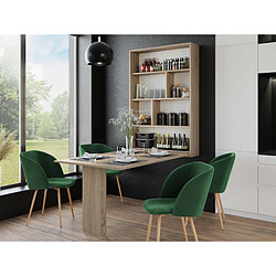 Bestmobilier Mondrian - table murale rabattable avec rangements - 4 personnes