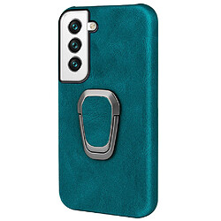 Coque en TPU + PU antichoc avec béquille cyan pour votre Samsung Galaxy S22