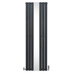 Monstershop Radiateur Plat avec Miroir & Valves - 1800mm x 565mm – Gris Anthracite