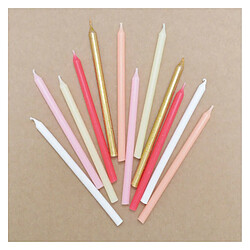 Scrapcooking 12 bougies longues rose & or - 12cm