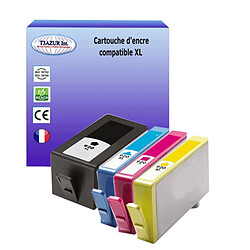 4 Cartouches compatibles avec HP OfficeJet 6000, 6500, 6500 E709 remplace HP 920XL (Noire+Couleur)- T3AZUR