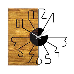 Hanah Home Horloge en bois et métal. Horloge en bois et métal