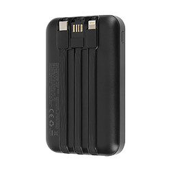 LinQ Batterie Externe 10000mAh + Câbles Lightning - USB C et USB Noir