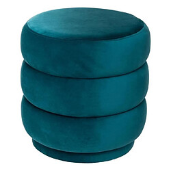 Atmosphera, Createur D'Interieur Pouf Velours Sinan Bleu canard - Atmosphera