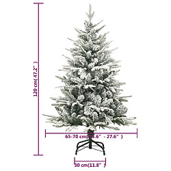 vidaXL Sapin de Noël artificiel à flocons de neige Vert 120 cm PVC/PE pas cher