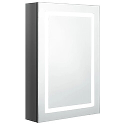 vidaXL Armoire de salle de bain à miroir LED gris brillant 50x13x70 cm