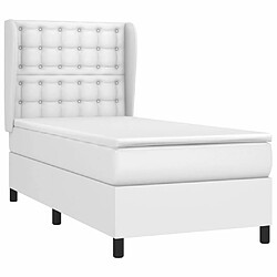 Avis Maison Chic Lit Adulte - Lit simple Lit à sommier tapissier avec matelas moelleux - Meuble de Chambre Blanc 90x190 cm Similicuir -MN84335