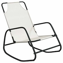 Maison Chic Chaise longue à bascule | Bain de soleil Relax | Transat crème acier et textilène -GKD88343