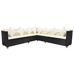 Maison Chic Salon de jardin 5 pcs + coussins - Mobilier/Meubles de jardin - Table et chaises d'extérieur Résine tressée Noir -MN41204 pas cher