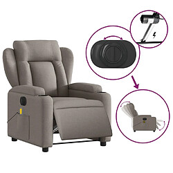 Acheter vidaXL Fauteuil de massage inclinable électrique Taupe Tissu