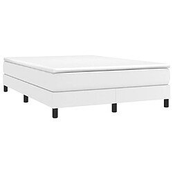 Avis Maison Chic Lit Adulte - Lit simple Lit à sommier tapissier avec matelas moelleux - Meuble de Chambre Blanc 140x190cm Similicuir -MN56804