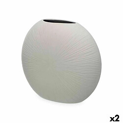 Gift Decor Vase Gris Céramique 36 x 34 x 16 cm (2 Unités) Circulaire