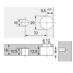 Acheter Ferrure assemblage excentrique avec tenon pour étagères de 16 mm VB 36 HETTICH FRANCE 65517