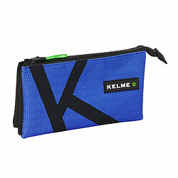 Trousse Fourre-Tout Triple Kelme Royal Bleu Noir 22 x 12 x 3 cm