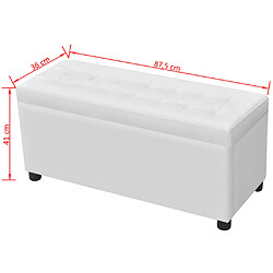 vidaXL Pouf de rangement Cuir synthétique Blanc pas cher