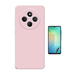 Kit De Film Hydrogel Avant À Couverture Complète + Couverture En Silicone Liquide Phonecare Pour Xiaomi Redmi 14C - Rose