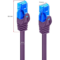 Avis Ewent Câble réseau Type Patch Cat 5e U/UTP, AWG 26/7, 2 connecteurs RJ45 Violet Aubergine 0,25 MT