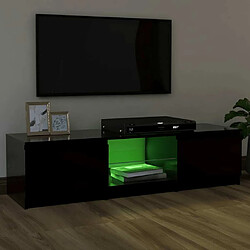 Acheter Maison Chic Meubles TV avec lumières LED - Banc TV pour salon Noir 120x30x35,5 cm -MN39014