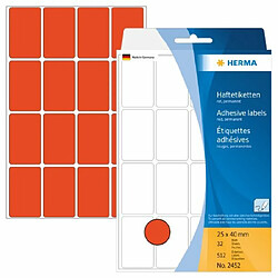 Herma 2452 Étiquettes universelles 25 x 40 mm 512 pièces Rouge