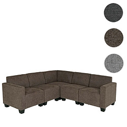 Mendler Modular Sofa-System Ensemble de canapés Lyon 5, tissu/textile ~ brun