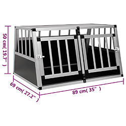 vidaXL Cage pour chien à double porte 89 x 69 x 50 cm pas cher