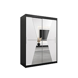 Abiks Meble Armoire Maroko à portes coulissantes 200/150/62 2 portes (noir/blanc)