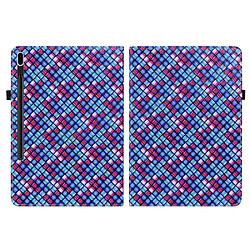 Etui en PU texture tissée multicolore avec support bleu pour votre Samsung Galaxy Tab S8