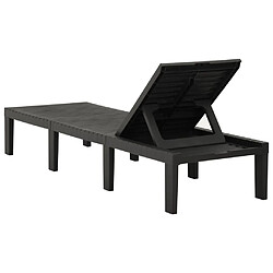 Helloshop26 Transat chaise longue bain de soleil lit de jardin terrasse meuble d'extérieur plastique anthracite 02_0012785 pas cher