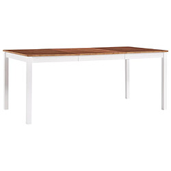 vidaXL Table à manger Blanc et marron 180x90x73 cm Bois de pin