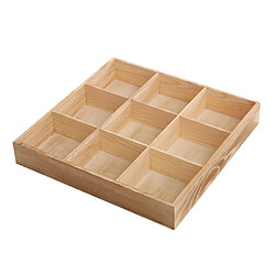 Acheter Tiroir En Bois Massif Organisateur Boîte De Rangement Bijoux Plateau 10x10x4.7CM 9 Grilles