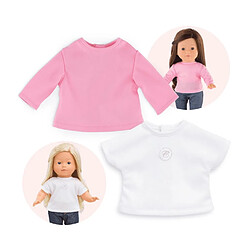 Ma Corolle 2 T Shirts - rose et blanc