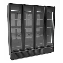 Armoire réfrigérée positive 4 portes en verre noir 1850L - Combisteel