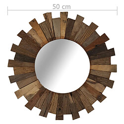 vidaXL Miroir mural Bois de récupération massif 50 cm pas cher