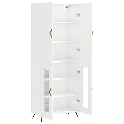 Avis vidaXL Buffet haut Blanc brillant 69,5x34x180 cm Bois d'ingénierie