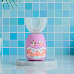 Universal Brosse à dents électrique pour enfants Brosse à dents sonore pour enfants Brosse automatique à dents en forme de U Motif de dessin animé Nettoyage de la bouche (rose) pas cher