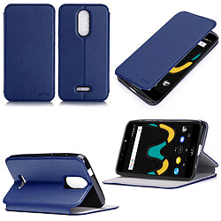 Etui Wiko Upulse 4G bleu luxe Ultra Slim Style Cuir avec stand - Housse Folio Flip Cover coque de protection smartphone Wiko U pulse 5,5 pouces bleue - Accessoires pochette XEPTIO : Exceptional case !