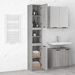 Acheter Maison Chic Armoire de bain,Meuble de rangement de salle de bain,Meuble haut Sonoma gris 32x34x188,5 cm Bois d'ingénierie -GKD827651