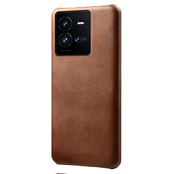 Coque en TPU + PU texture des veaux, anti-chutte pour votre Vivo iQOO 10 Pro 5G - marron