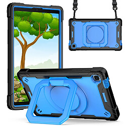 Coque en TPU + Silicone Couverture avec béquille rotative noir/bleu pour votre Samsung Galaxy Tab A7 Lite 8.7 pouces