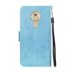 Avis Wewoo Housse Coque Etui en cuir multifonctionnel avec rabat horizontal et fente pour carte Motorola G7 Play bleu ciel