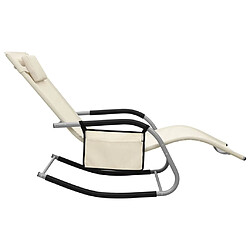 Avis Helloshop26 Transat chaise longue bain de soleil lit de jardin terrasse meuble d'extérieur textilène crème et gris 02_0012928