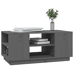 Avis vidaXL Table basse Gris 90x49x40,5 cm Bois massif de pin