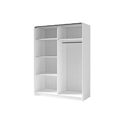 Avis Vente-Unique Armoire 2 portes coulissantes - Avec miroir - L200 cm - Blanc et naturel - CALELA