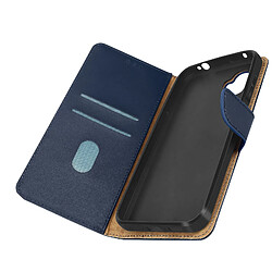 Avizar Housse pour Samsung Xcover 6 Pro Cuir Véritable Portefeuille Support Bleu Nuit