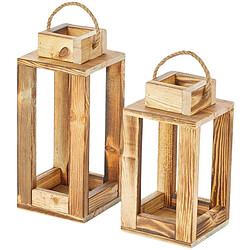 Hanah Home Ensemble de 2 lanternes en bois.