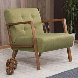 Hanah Home Fauteuil en tissu vert Kemer.