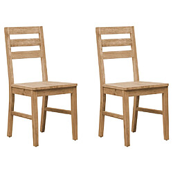 Decoshop26 Lot de 2 chaises de salle à manger cuisine design classique bois d'acacia massif CDS020274