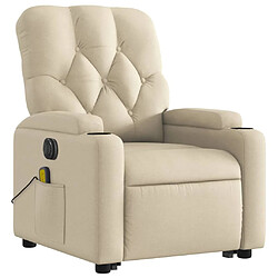 Avis Maison Chic Fauteuil Relax pour salon, Fauteuil inclinable de massage électrique Crème Tissu -GKD54932