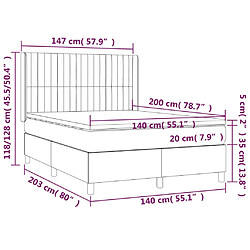 vidaXL Sommier à lattes de lit et matelas Vert foncé 140x200cm Velours pas cher