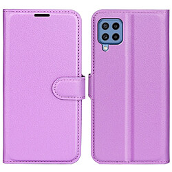 Etui en PU texture litchi, anti-rayures violet pour votre Samsung Galaxy M22